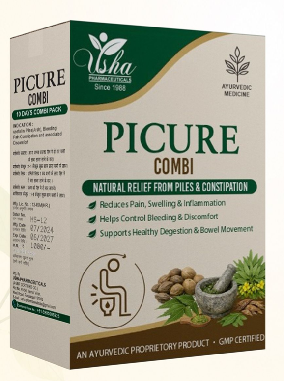 Picure Combi | Ayurvedic Support for Piles & Constipation | Ush